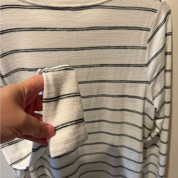 Market & Spruce Cream Crewneck Sweater with Black Stripes - Picture 4 of 4